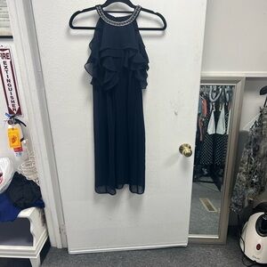 MSK Navy Dress with Beaded Neckline